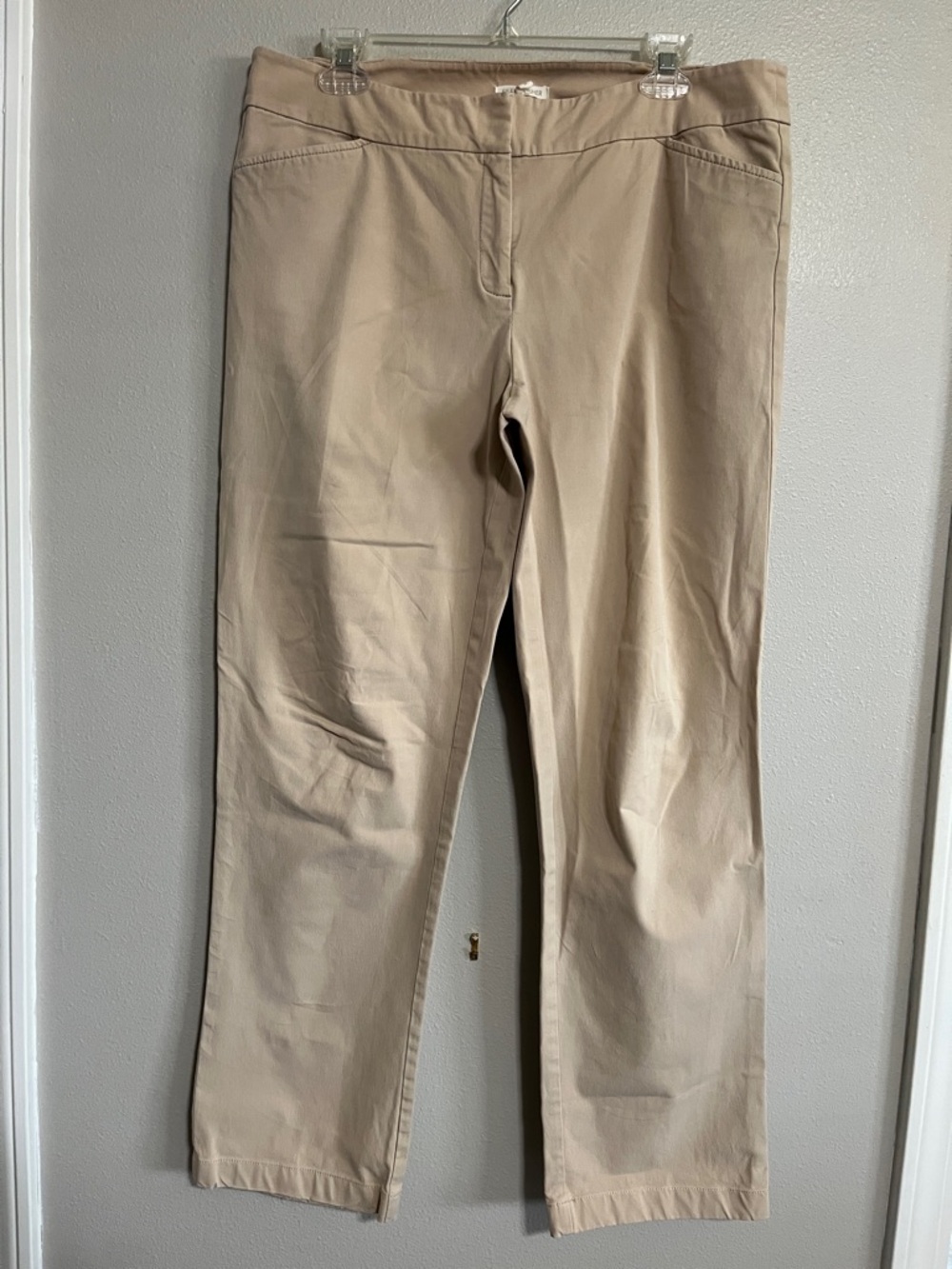 Eileen Fisher Beige Straight-Leg Trousers